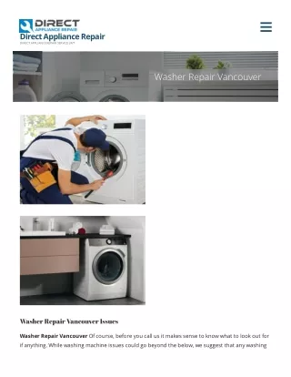 Washer Repair Vancouver Issues