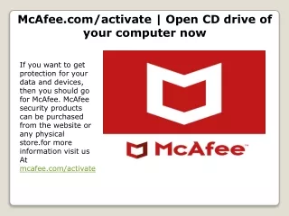 mcafee com activate open cd drive of your