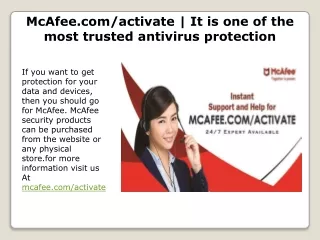 mcafee com activate it is one of the most trusted