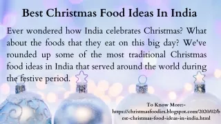 Christmas Food Ideas In India