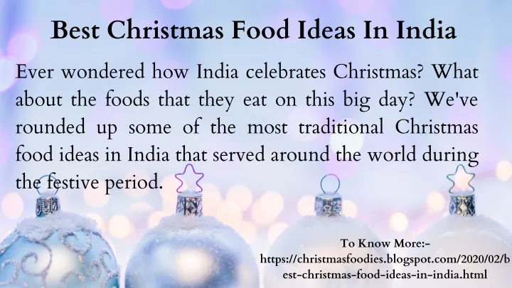 best christmas food ideas in india