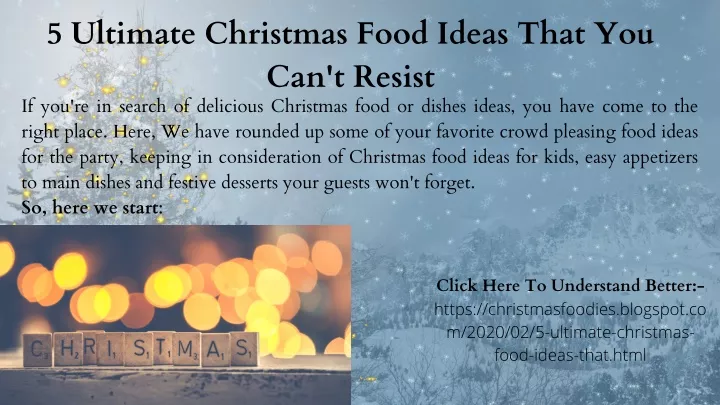 5 ultimate christmas food ideas that