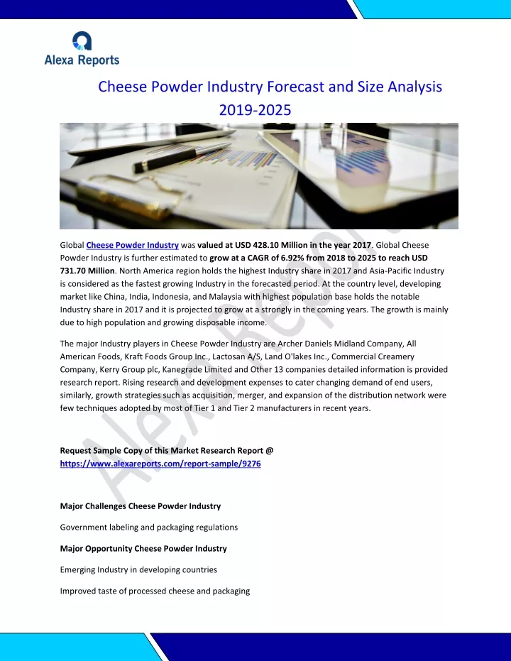cheese powder industry forecast and size analysis