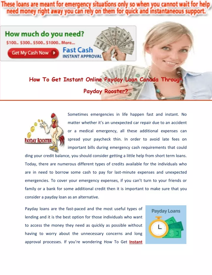 how to get instant online payday loan canada