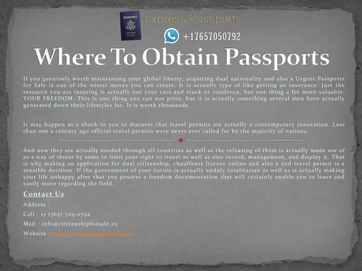 where to obtain passports