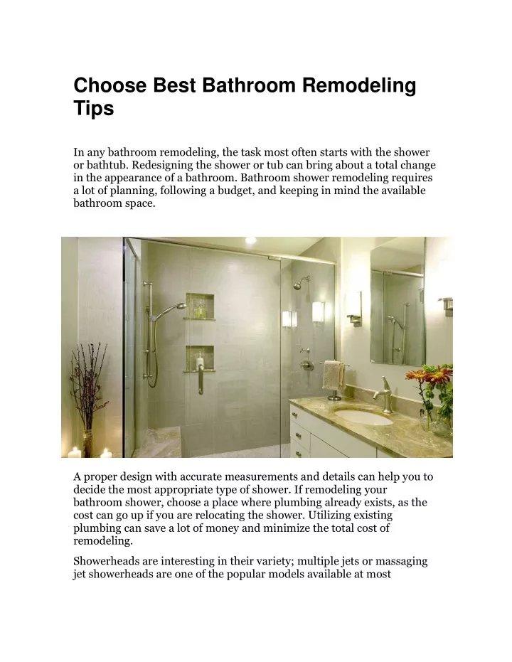 choose best bathroom remodeling tips