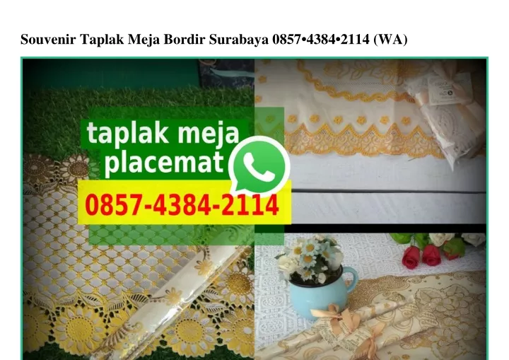 souvenir taplak meja bordir surabaya 0857 4384