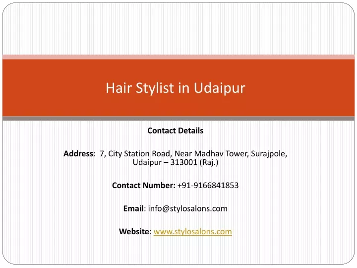 hair stylist in udaipur