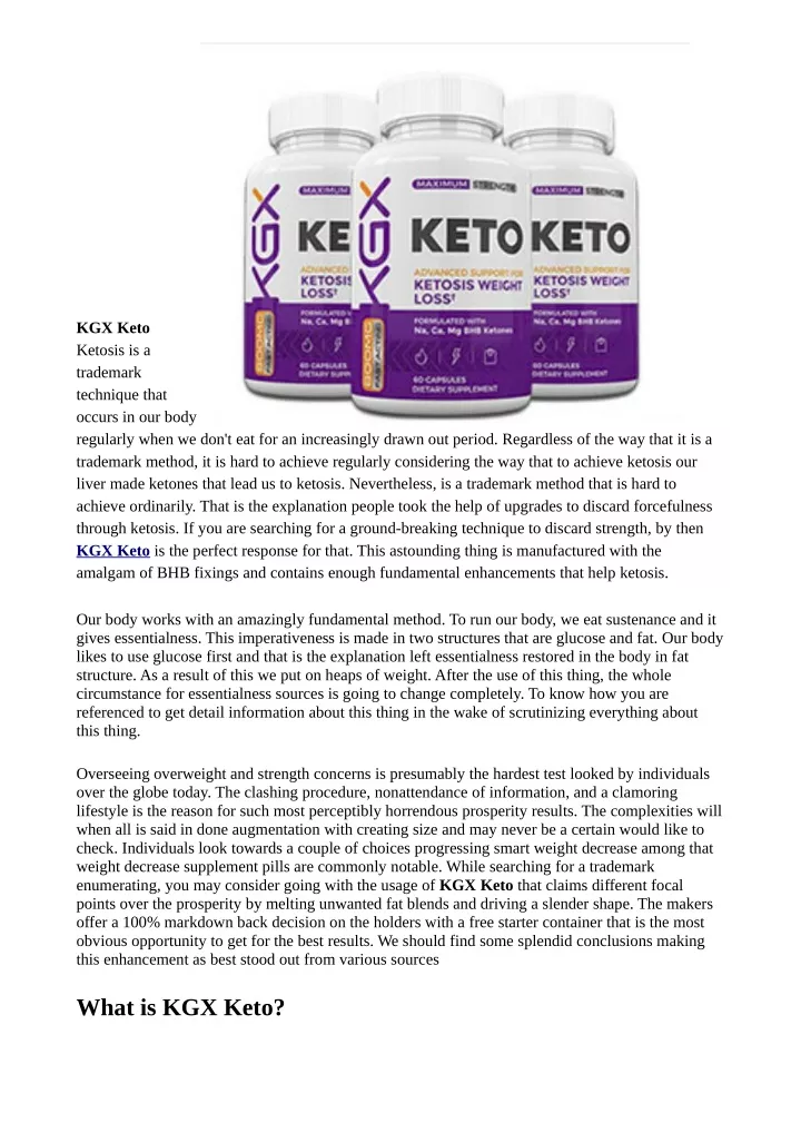 kgx keto ketosis is a trademark technique that