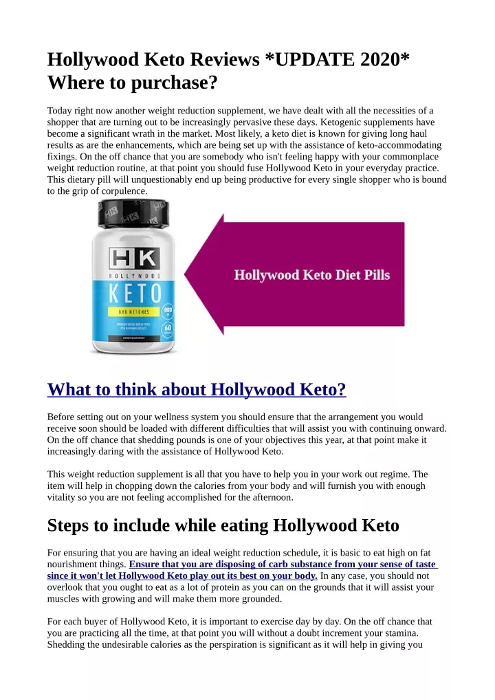 hollywood keto reviews update 2020 where