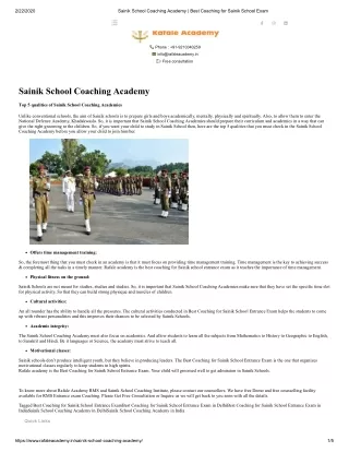 Sainik School Coaching in Delhi NCR