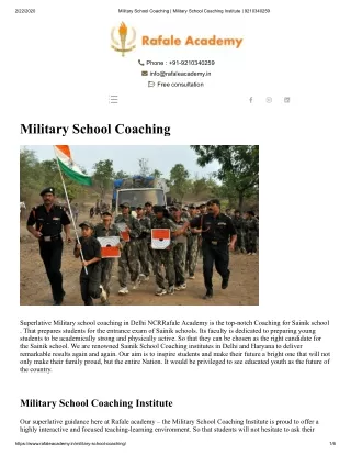 Military School Coaching