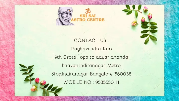 contact us raghavendra rao 9th cross opp to adyar