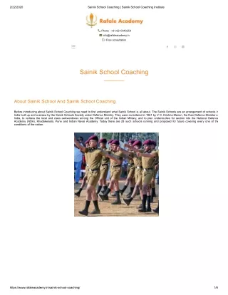 Sainik School Coaching