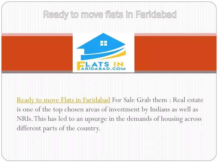 ready to move flats in faridabad