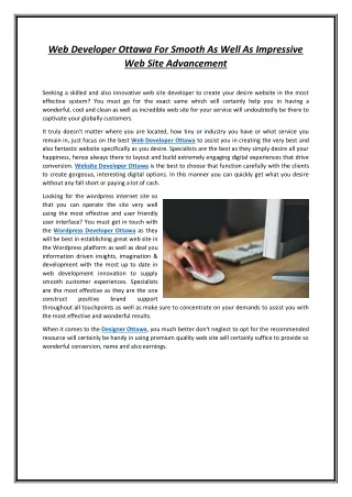 web developer ottawa for smooth as well