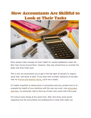 how accountants are skillful to look at their