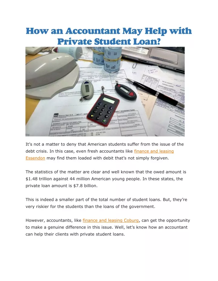 how an accountant may help with private student