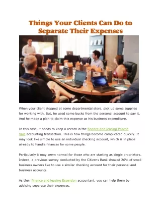 things your clients can do to separate their