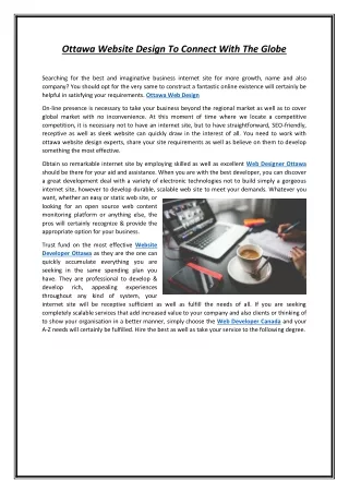ottawa website design to connect with the globe