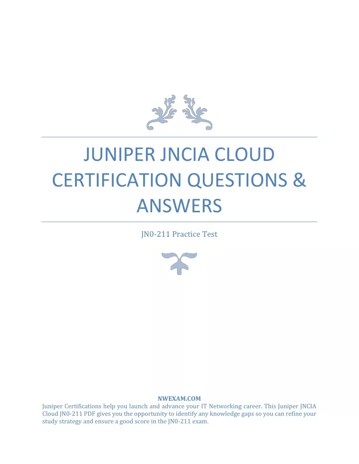 juniper jncia cloud certification questions