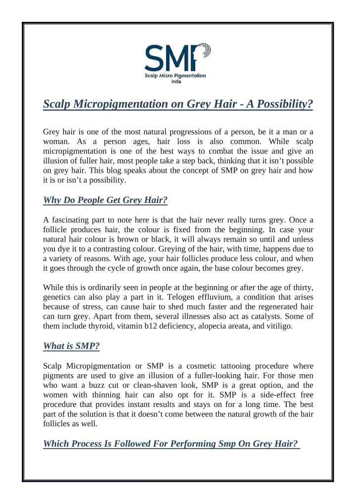 scalp micropigmentation on grey hair apossibility