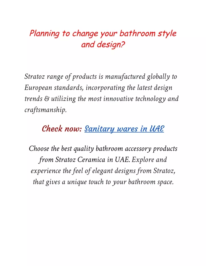 planning to change your bathroom style and design