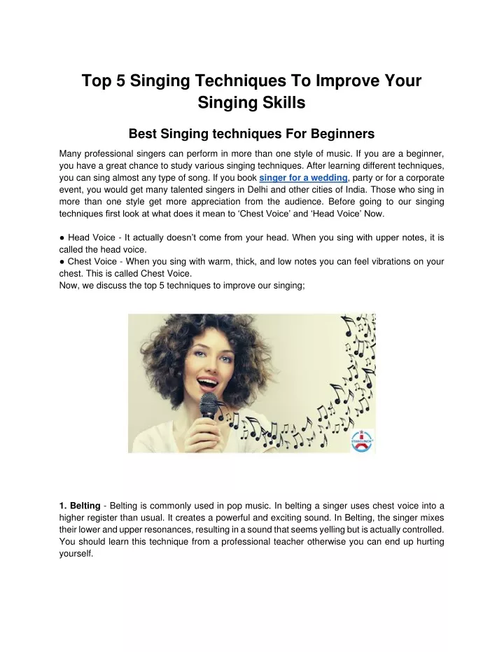 top 5 singing techniques to improve your singing