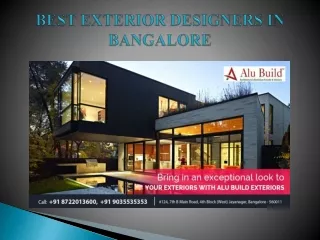 BEST EXTERIOR DESIGNERS IN BANGALORE