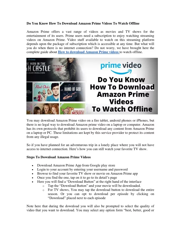 do you know how to download amazon prime videos