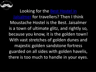 looking for the best hostel in jaisalmer