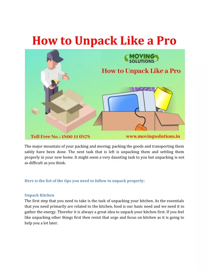 how to unpack like a pro