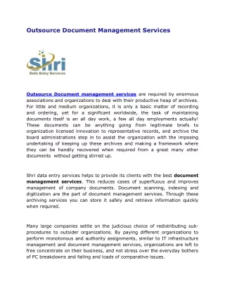 outsource document management services