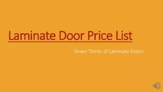 Laminate Doors price list