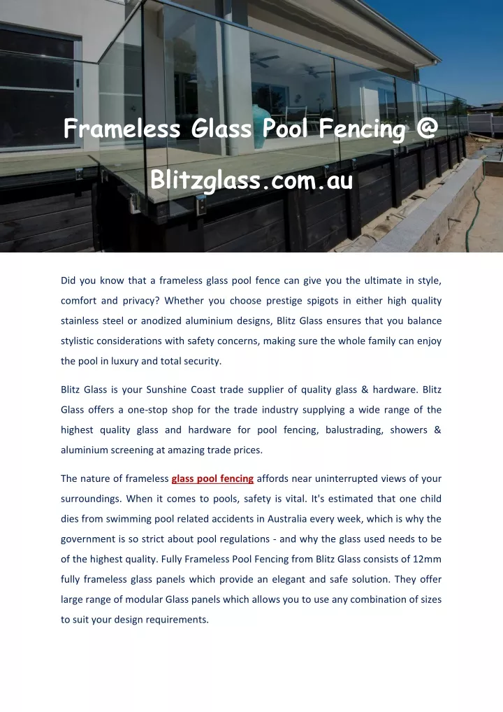frameless glass pool fencing @