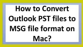 PST to MSG Converter for Mac Tool