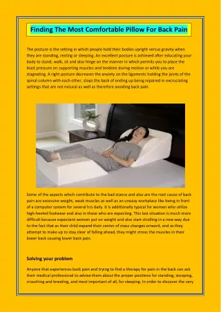 finding the most comfortable pillow for back pain