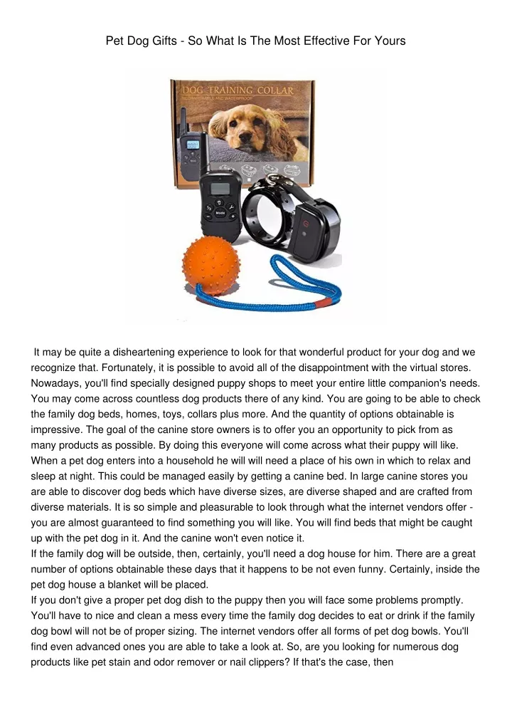 pet dog gifts so what is the most effective