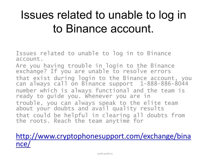 issues related to unable to log in to binance account