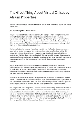the great thing about virtual offices by atrium