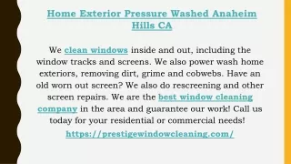 home exterior pressure washed anaheim hills ca