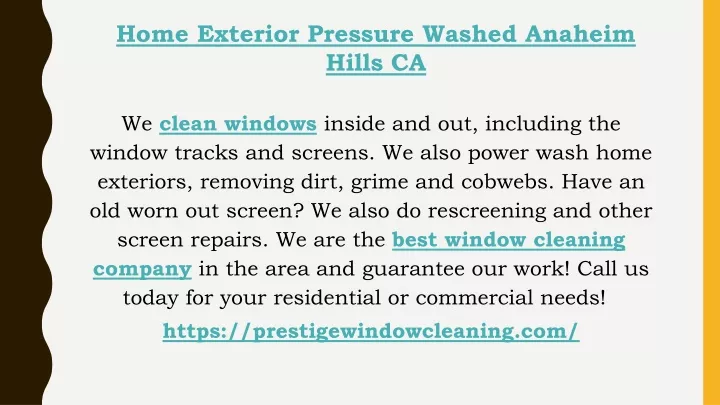 home exterior pressure washed anaheim hills ca
