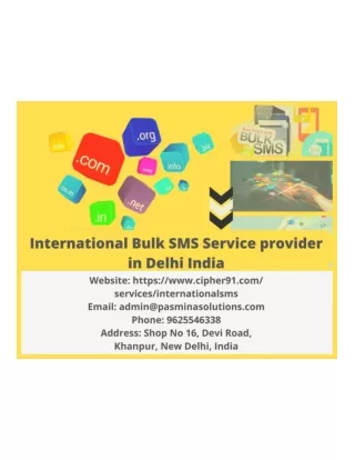 International Bulk SMS Service provider in Delhi India