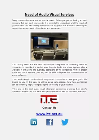need of audio visual services