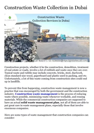 Construction Waste Management in Dubai