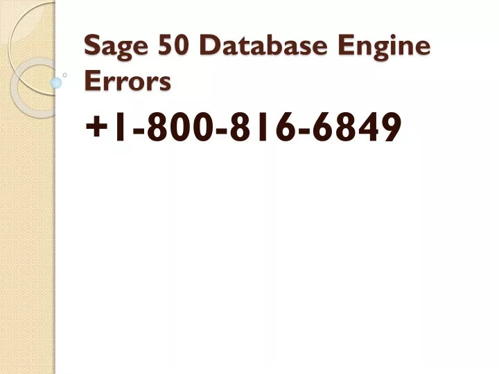 sage 50 database engine errors