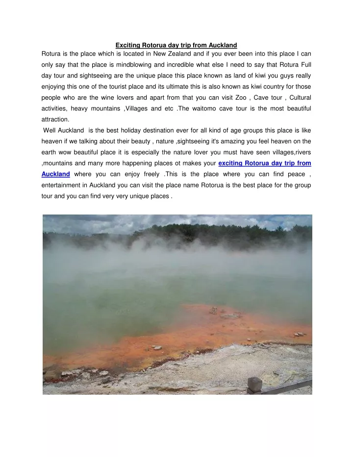 exciting rotorua day trip from auckland