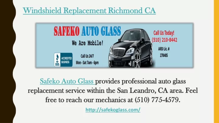windshield replacement richmond ca