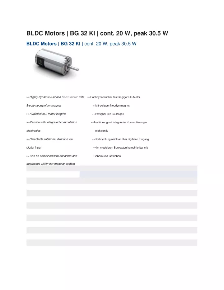 bldc motors bg 32 ki cont 20 w peak 30 5 w bldc