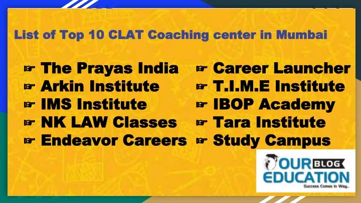 list of top 10 clat coaching center in mumbai